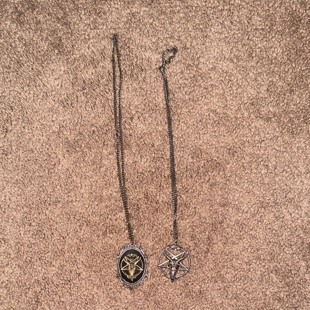 Baphomet and pentagram necklace.